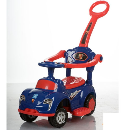фото Каталка-толокар M 3274-4-3 со съемной родительской ручкой  (красно-синий)
