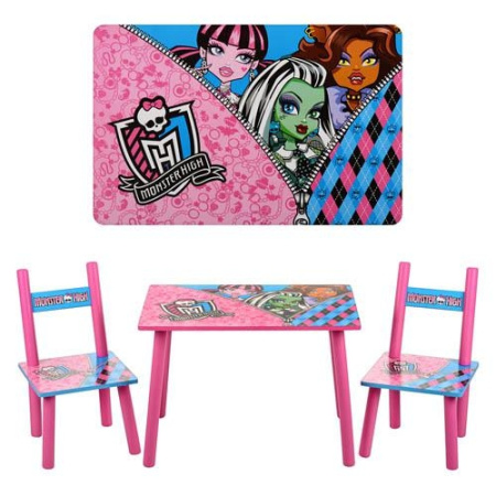 фото Детский столик со стульчиками M 2328 Monster High