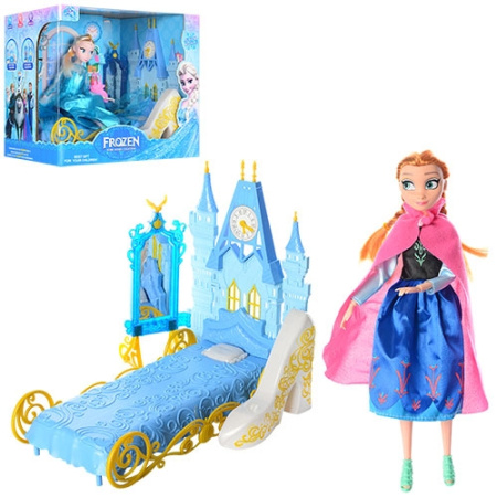 фото Игровая спальня для куклы Frozen 2002AB кровать и аксессуары