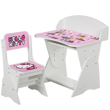 фото Регулируемая парта со стульчиком ML-315-03-1 Helloy kitty (белая, цифры)