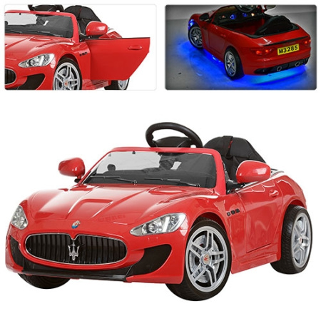 фото Спортивный электромобиль Maserati M 3285EBLR-3 кожаное сиденье (красный)