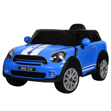 фото Электромобиль для детей Mini JCW JJ2258EBLR-4 два мотора и кожаное сиденье (синий)
