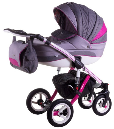 фото Коляска 2 в 1 Adamex Aspena Grand Prix Collection Pink-White 620543
