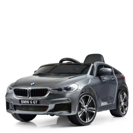 фото Детская машина электромобиль BMW 6 GT JJ2164EBLRS-11 кожаное сиденье и автопокраска (серая)
