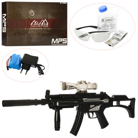 фото Автомат MP5 для детей 306-2 водяные пули свет лазер очки (88см)