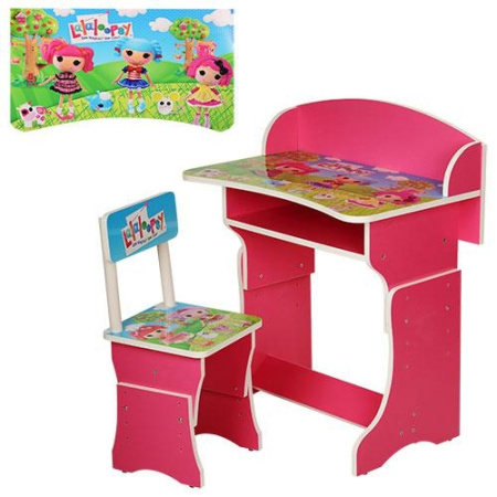 фото Детская парта 301-19 регулируемая по высоте Lalaloopsy (малиновая)