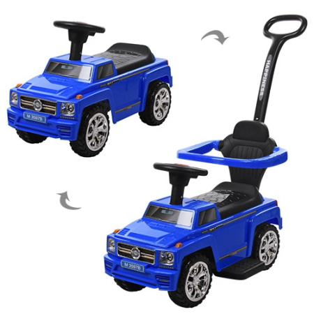 фото Детская каталка-толокар Bambi M 3597B-4 с родительской ручкой (синяя)