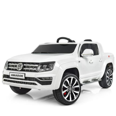 фото Детский джип Volkswagen Amarok M 3894EBLR-1 полный привод кожаный руль и сиденье (белый)