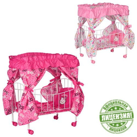 фото Кроватка для куклы Hello Kitty HK 00028 с колесиками