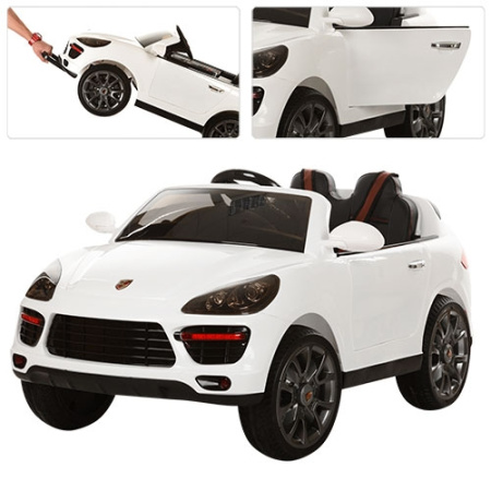 фото Электромобиль для детей Porsche Cayenne M 3191EBLR-1 кожаное сиденье (белый)