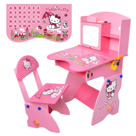 фото Детская парта M 0324 Hello Kitty со стульчиком, регулируемая