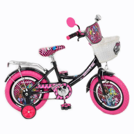 фото Детский велосипед 14 дюймов P 1457 MH-P Monster High с приставными колесами (черный)