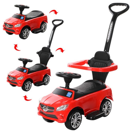 фото Детская каталка-толокар BAMBI M 3503C-3 с родительской ручкой (красный)