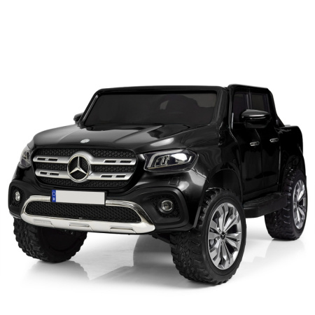 фото Детский джип Mercedes M 3996EBLR-2 полный привод и кожаное сиденье (черный)