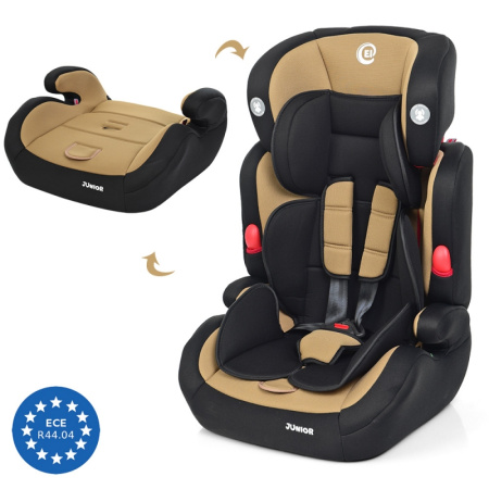 фото Детское автокресло El Camino ME 1008 JUNIOR Beige бустер 2в1 (черно-бежевое)