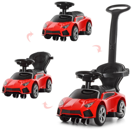фото Детская каталка-толокар Lamborghini M 4070-3 с родительской ручкой 2в1 (красная)