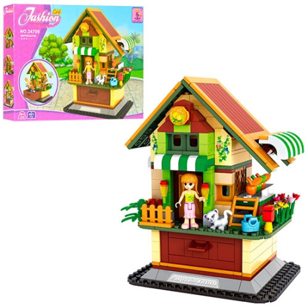 фото Детский конструктор Ausini 24709 двухэтажный дом с фигурками (401 деталь)