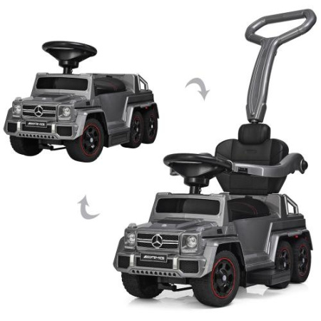 фото Детский электроджип-каталка 2в1 Mercedes AMG M 3853EL-11 толокар с родительской ручкой (серый)