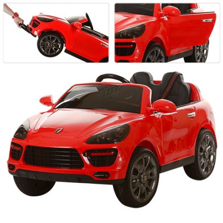 фото Электромобиль для детей Porsche Cayenne M 3191EBLR-3 кожаное сиденье (красный)