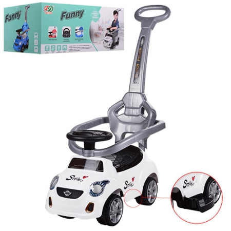 фото Детская машинка-толокар Mini Cooper FD-6812-1 с родительской ручкой (белая)