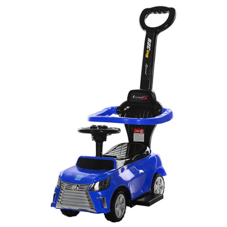 фото Детская каталка-толокар 2в1 BAMBI M 3593-4 Лексус родительская ручка подставка для ног (синяя)