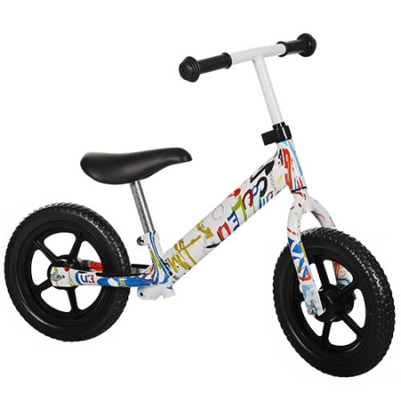 фото Беговел детский 12 дюймов PROFI KIDS M 3440W-1 колеса EVA (белый граффити)